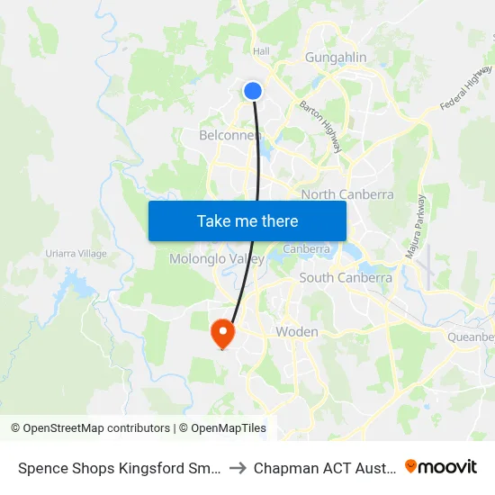 Spence Shops Kingsford Smith Dr to Chapman ACT Australia map