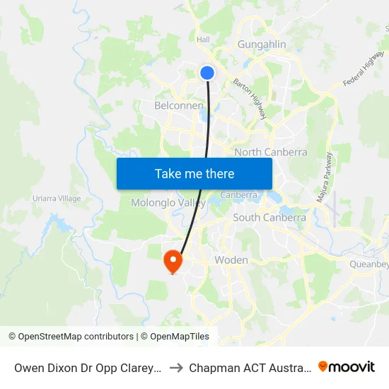 Owen Dixon Dr Opp Clarey Cr to Chapman ACT Australia map