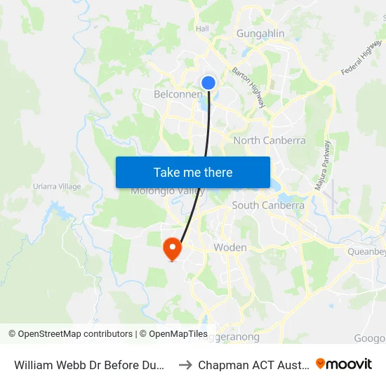 William Webb Dr Before Dumas St to Chapman ACT Australia map