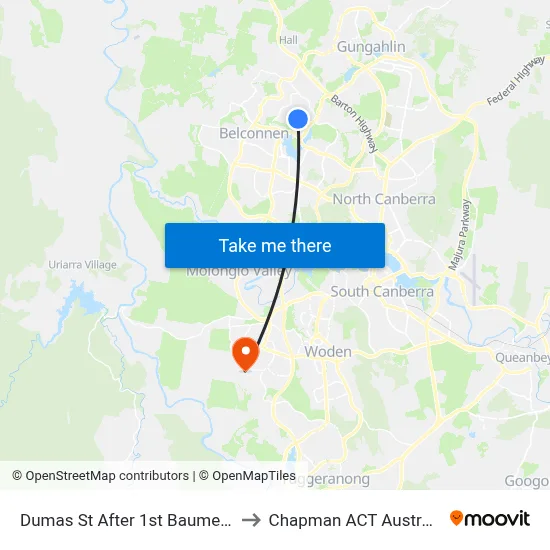 Dumas St After 1st Baume Cr to Chapman ACT Australia map