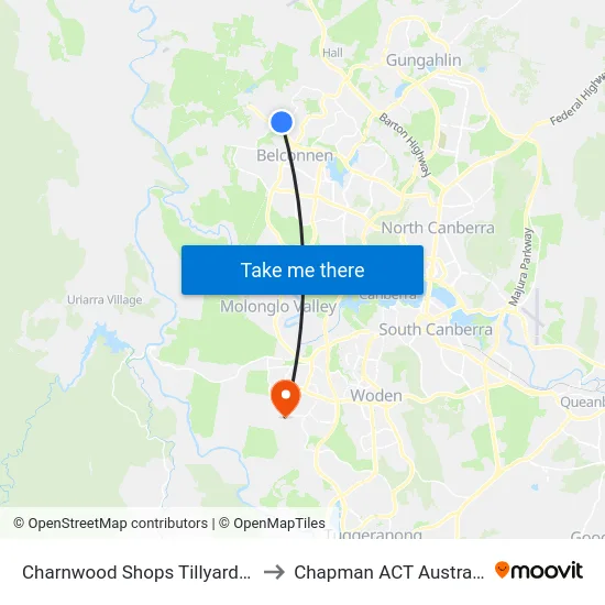Charnwood Shops Tillyard Dr to Chapman ACT Australia map