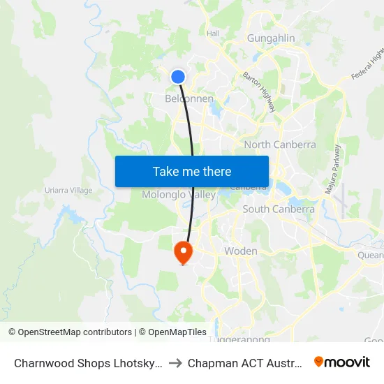 Charnwood Shops Lhotsky St to Chapman ACT Australia map