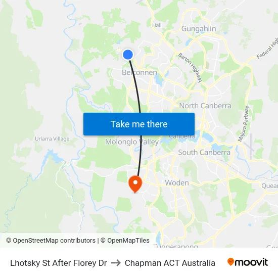 Lhotsky St After Florey Dr to Chapman ACT Australia map