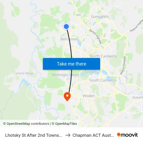 Lhotsky St After 2nd Townson Cr to Chapman ACT Australia map