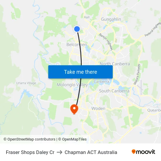 Fraser Shops Daley Cr to Chapman ACT Australia map