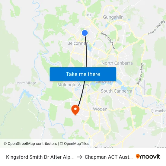 Kingsford Smith Dr After Alpen St to Chapman ACT Australia map