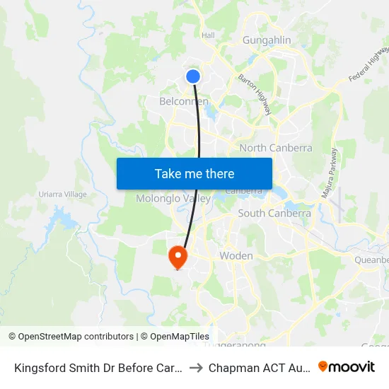 Kingsford Smith Dr Before Carandini St to Chapman ACT Australia map