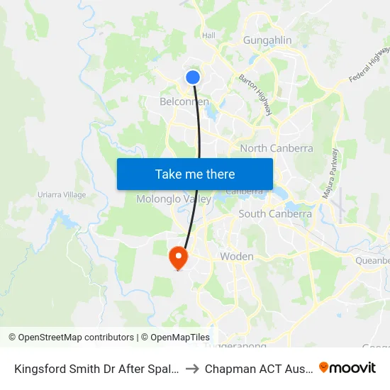 Kingsford Smith Dr After Spalding St to Chapman ACT Australia map