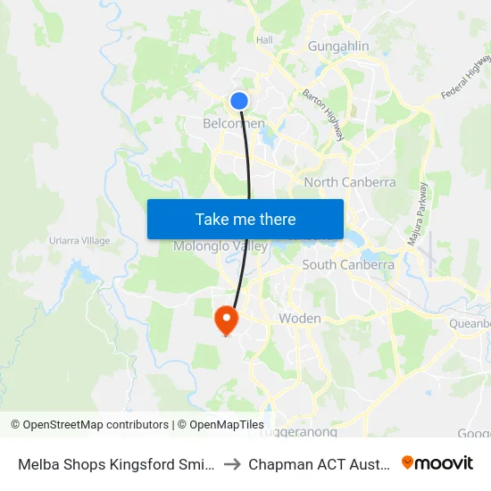 Melba Shops Kingsford Smith Dr to Chapman ACT Australia map
