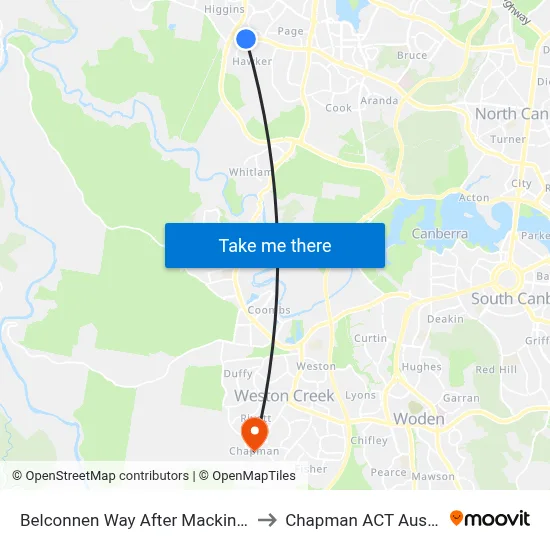 Belconnen Way After Mackinolty St to Chapman ACT Australia map