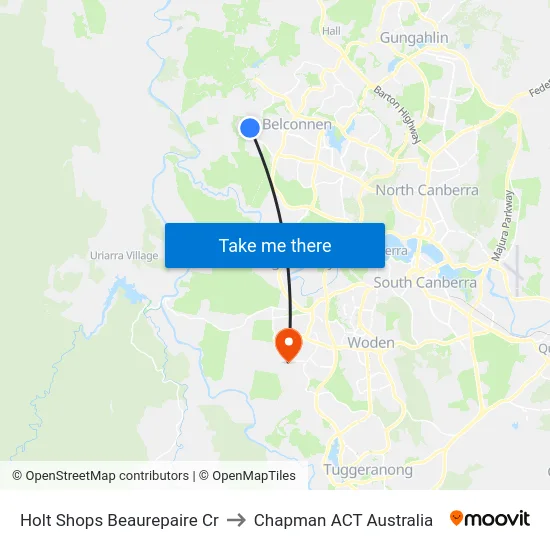 Holt Shops Beaurepaire Cr to Chapman ACT Australia map