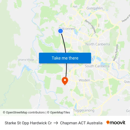 Starke St Opp Hardwick Cr to Chapman ACT Australia map