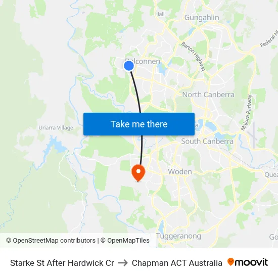 Starke St After Hardwick Cr to Chapman ACT Australia map