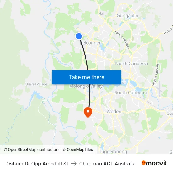 Osburn Dr Opp Archdall St to Chapman ACT Australia map