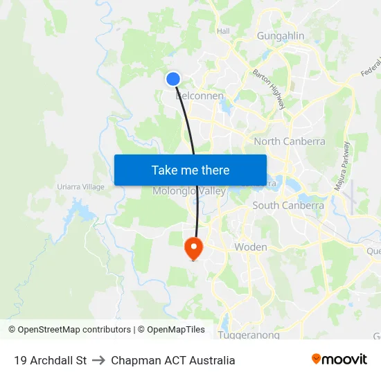19 Archdall St to Chapman ACT Australia map