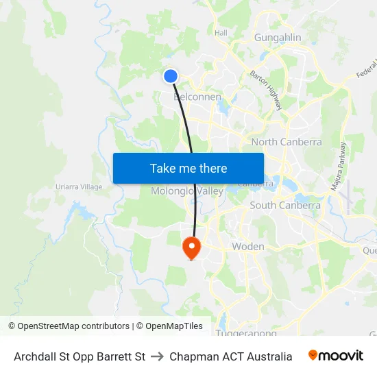 Archdall St Opp Barrett St to Chapman ACT Australia map