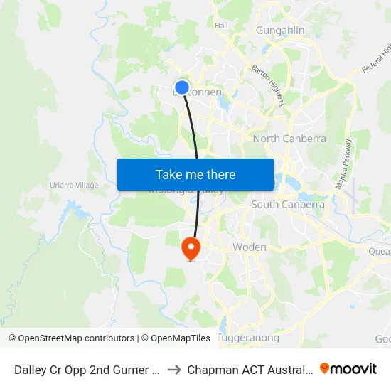 Dalley Cr Opp 2nd Gurner St to Chapman ACT Australia map