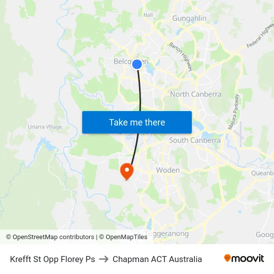 Krefft St Opp Florey Ps to Chapman ACT Australia map