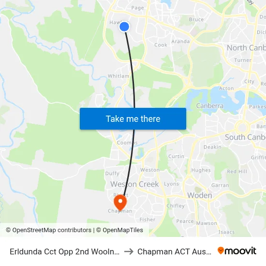 Erldunda Cct Opp 2nd Woolner Cct to Chapman ACT Australia map