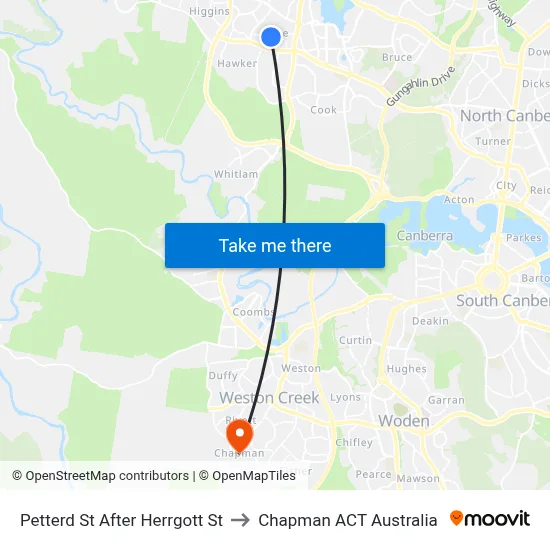 Petterd St After Herrgott St to Chapman ACT Australia map