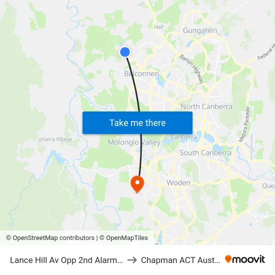 Lance Hill Av Opp 2nd Alarmon Cr to Chapman ACT Australia map