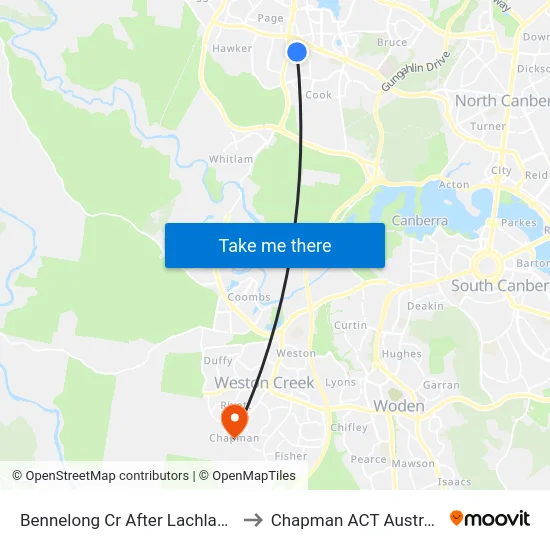 Bennelong Cr After Lachlan St to Chapman ACT Australia map