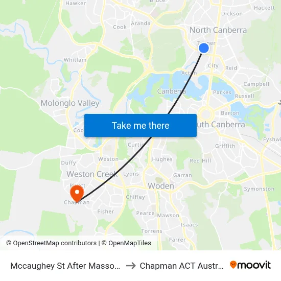 Mccaughey St After Masson St to Chapman ACT Australia map
