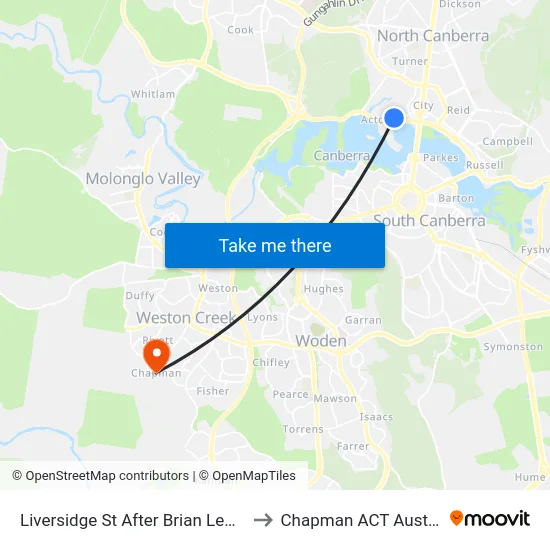 Liversidge St After Brian Lewis Cr to Chapman ACT Australia map