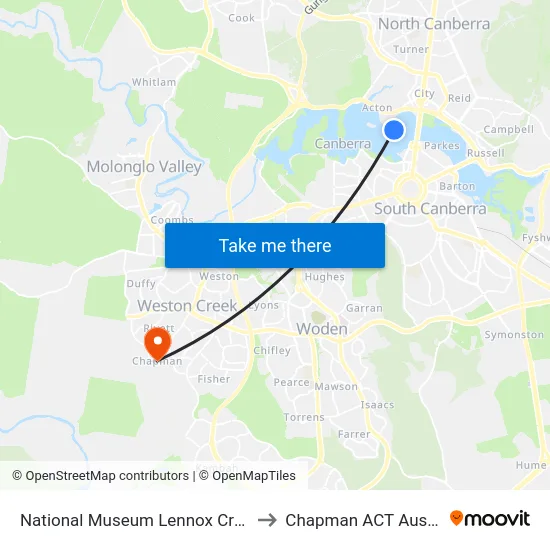 National Museum Lennox Crossing to Chapman ACT Australia map