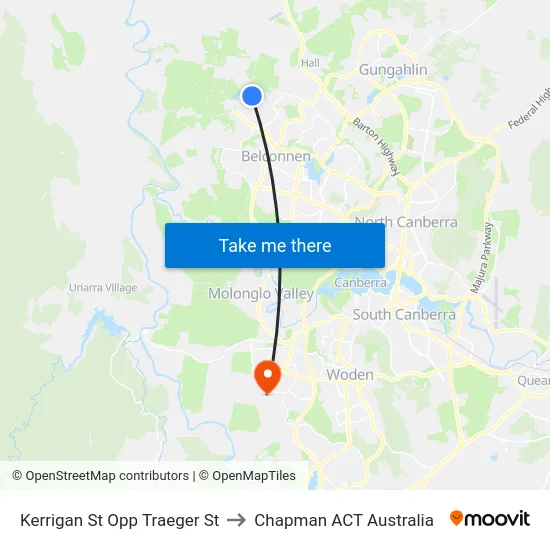 Kerrigan St Opp Traeger St to Chapman ACT Australia map