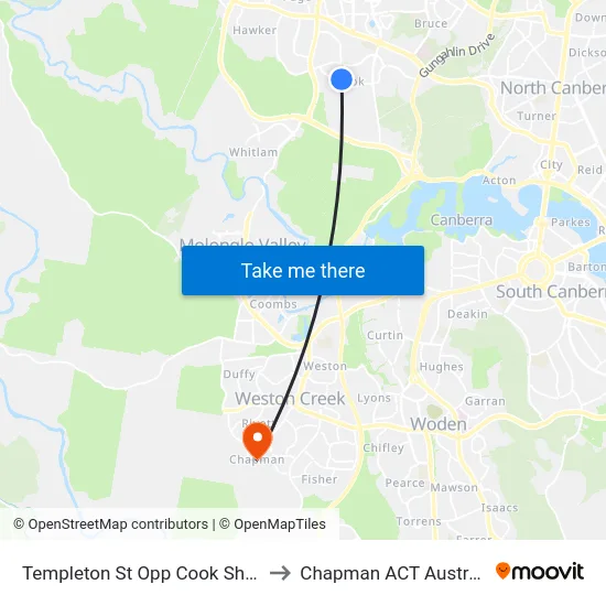 Templeton St Opp Cook Shops to Chapman ACT Australia map