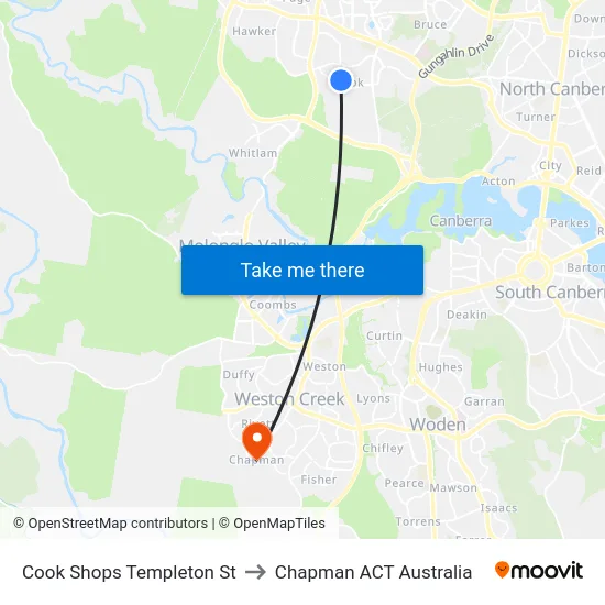 Cook Shops Templeton St to Chapman ACT Australia map