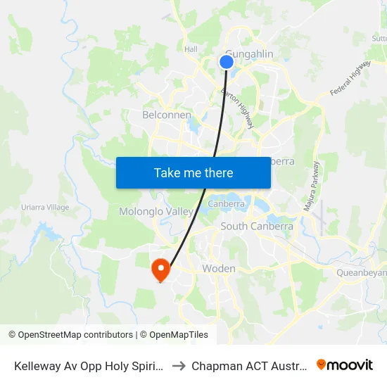 Kelleway Av Opp Holy Spirit Ps to Chapman ACT Australia map