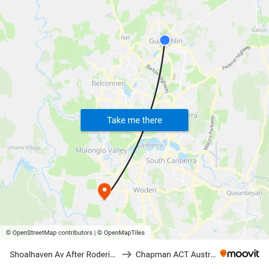 Shoalhaven Av After Roderick St to Chapman ACT Australia map