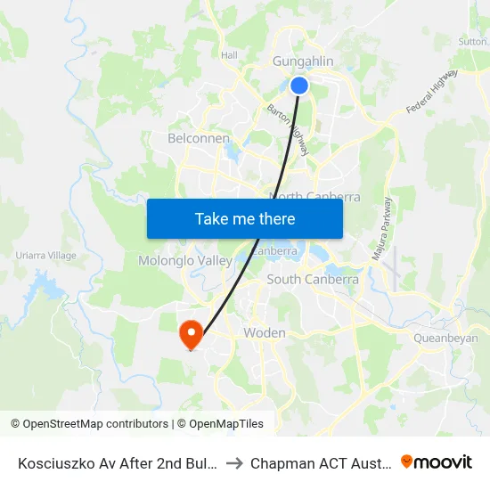 Kosciuszko Av After 2nd Buller Cr to Chapman ACT Australia map