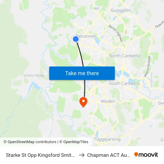 Starke St Opp Kingsford Smith School to Chapman ACT Australia map