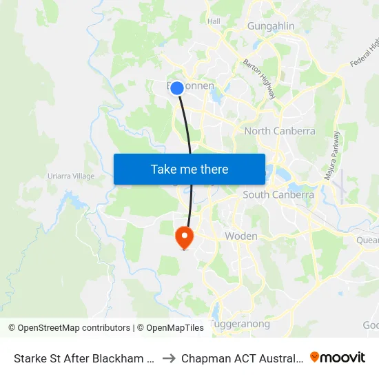 Starke St After Blackham St to Chapman ACT Australia map