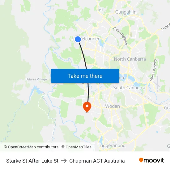 Starke St After Luke St to Chapman ACT Australia map