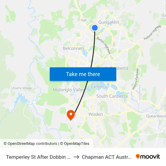 Temperley St After Dobbin Cct to Chapman ACT Australia map