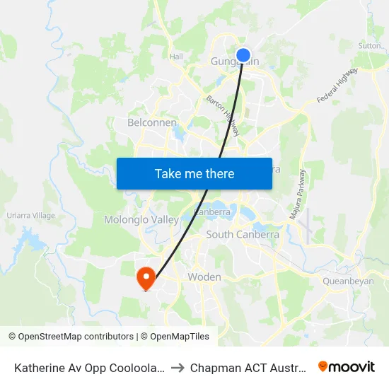 Katherine Av Opp Cooloola St to Chapman ACT Australia map