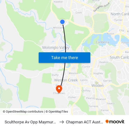 Sculthorpe Av Opp Maymuru Way to Chapman ACT Australia map