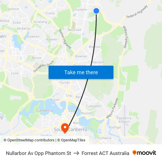 Nullarbor Av Opp Phantom St to Forrest ACT Australia map