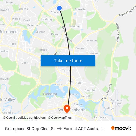 Grampians St Opp Clear St to Forrest ACT Australia map