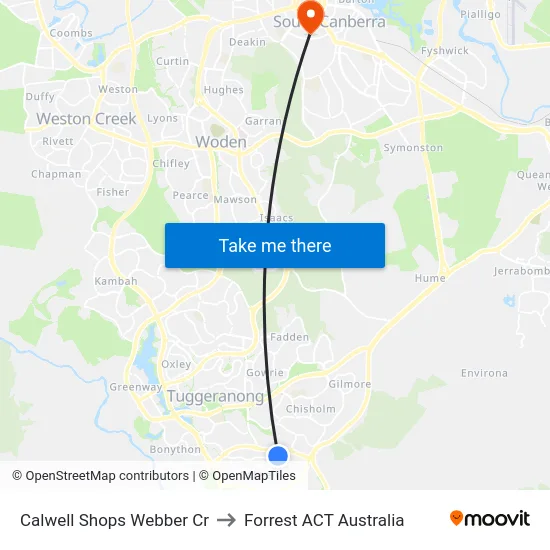 Calwell Shops Webber Cr to Forrest ACT Australia map