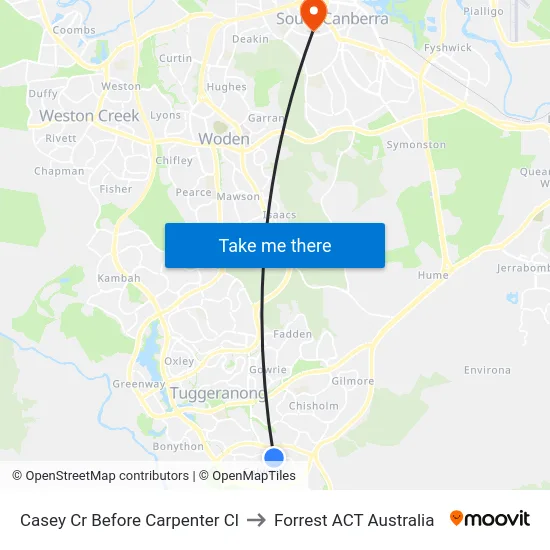 Casey Cr Before Carpenter Cl to Forrest ACT Australia map