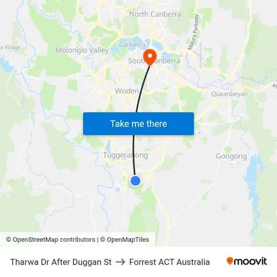 Tharwa Dr After Duggan St to Forrest ACT Australia map