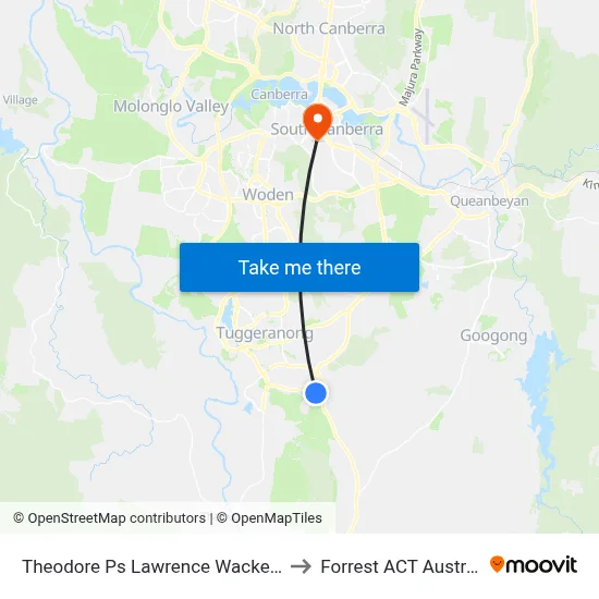 Theodore Ps Lawrence Wackett Cr to Forrest ACT Australia map
