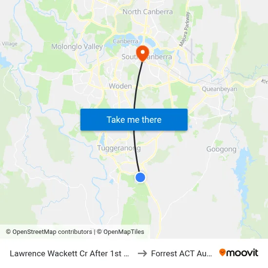 Lawrence Wackett Cr After 1st Burdett Cr to Forrest ACT Australia map
