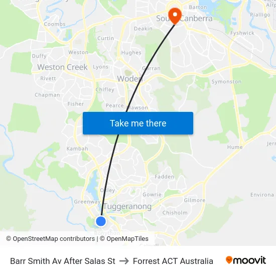 Barr Smith Av After Salas St to Forrest ACT Australia map