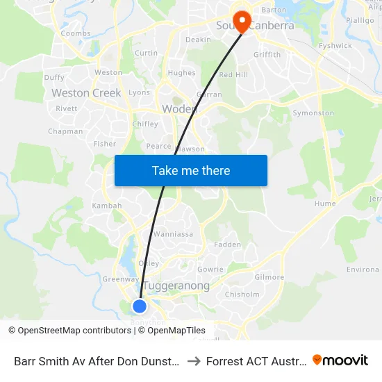 Barr Smith Av After Don Dunstan Dr to Forrest ACT Australia map